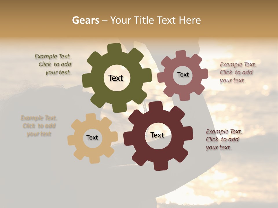 A Woman Holding Up A Shell In Front Of The Ocean PowerPoint Template