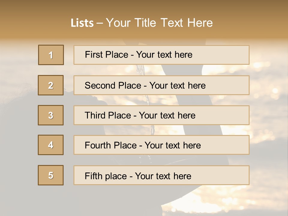 A Woman Holding Up A Shell In Front Of The Ocean PowerPoint Template