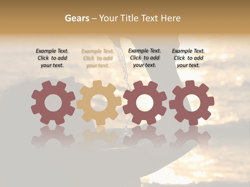 A Woman Holding Up A Shell In Front Of The Ocean PowerPoint Template