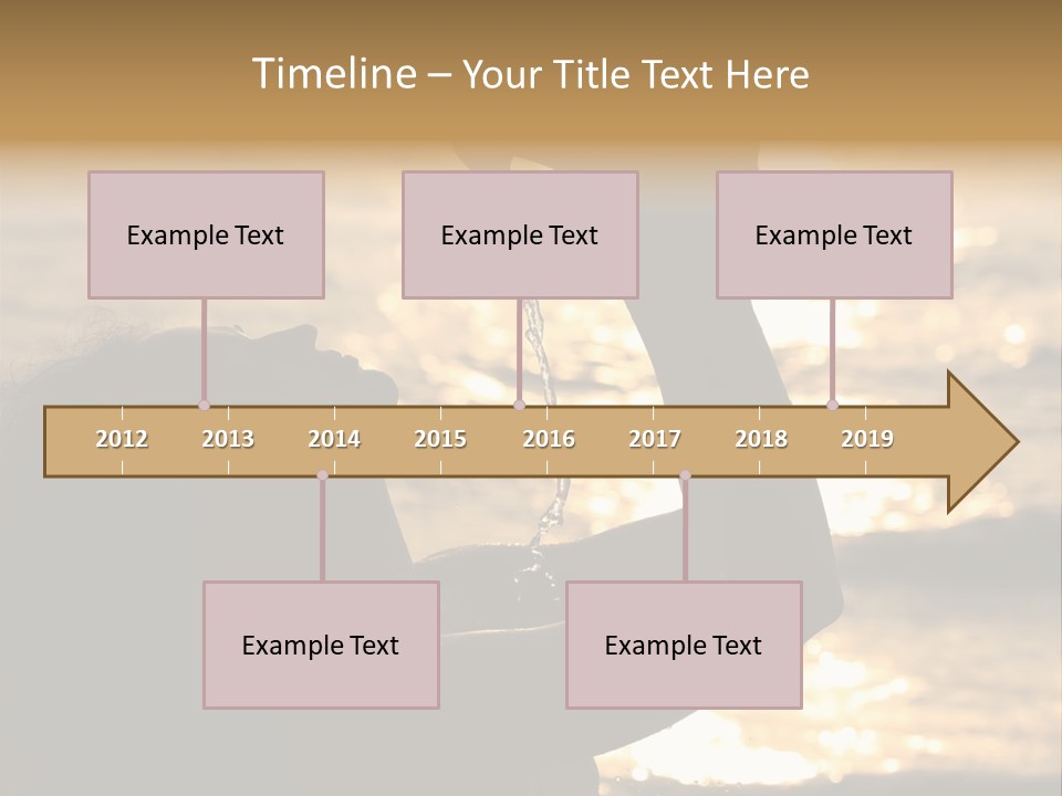 A Woman Holding Up A Shell In Front Of The Ocean PowerPoint Template