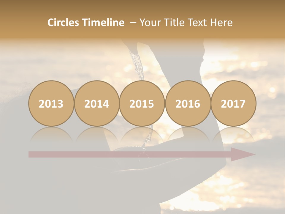 A Woman Holding Up A Shell In Front Of The Ocean PowerPoint Template