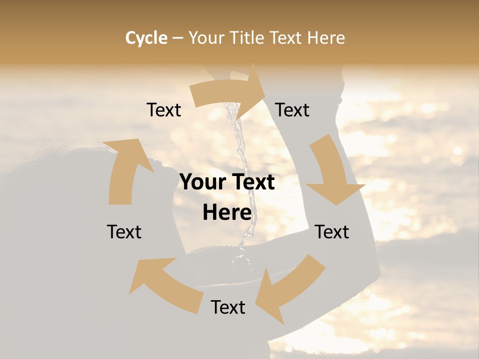 A Woman Holding Up A Shell In Front Of The Ocean PowerPoint Template