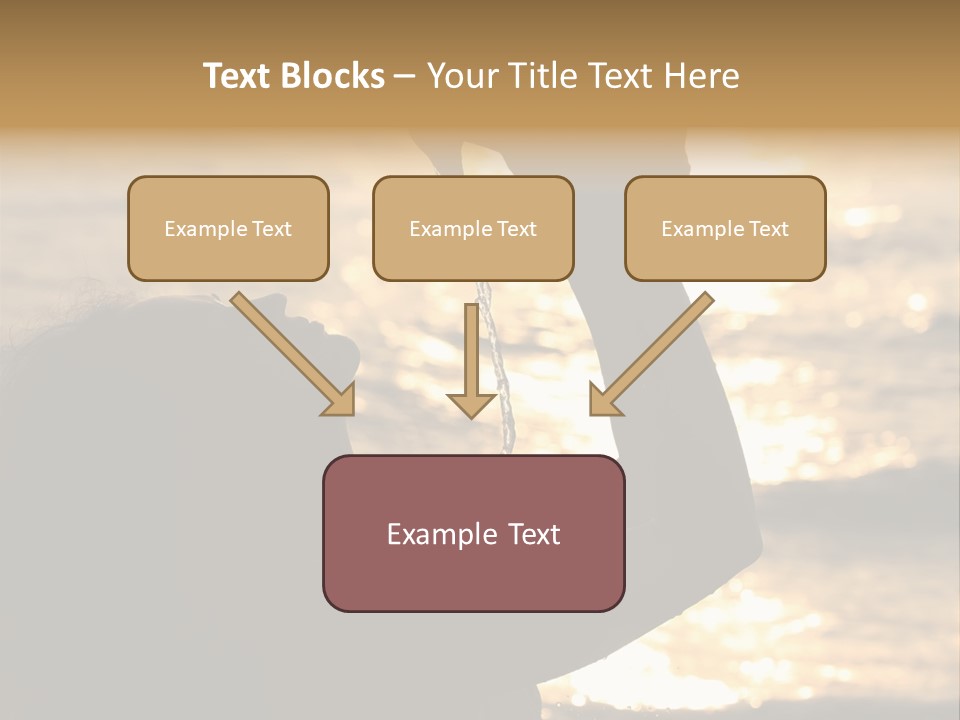 A Woman Holding Up A Shell In Front Of The Ocean PowerPoint Template