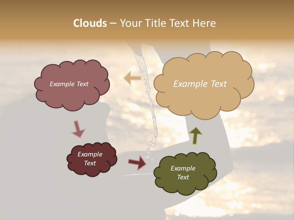 A Woman Holding Up A Shell In Front Of The Ocean PowerPoint Template