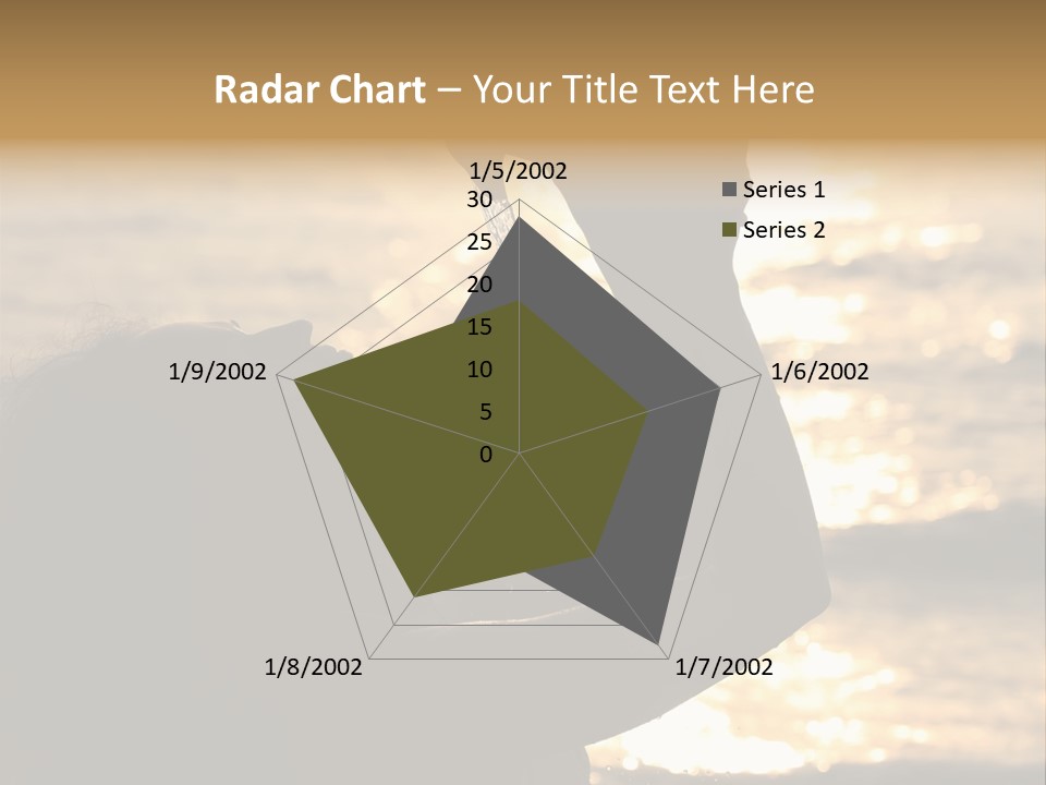 A Woman Holding Up A Shell In Front Of The Ocean PowerPoint Template