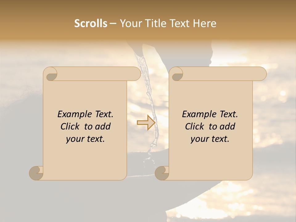 A Woman Holding Up A Shell In Front Of The Ocean PowerPoint Template