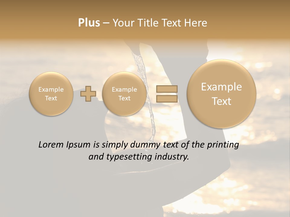 A Woman Holding Up A Shell In Front Of The Ocean PowerPoint Template