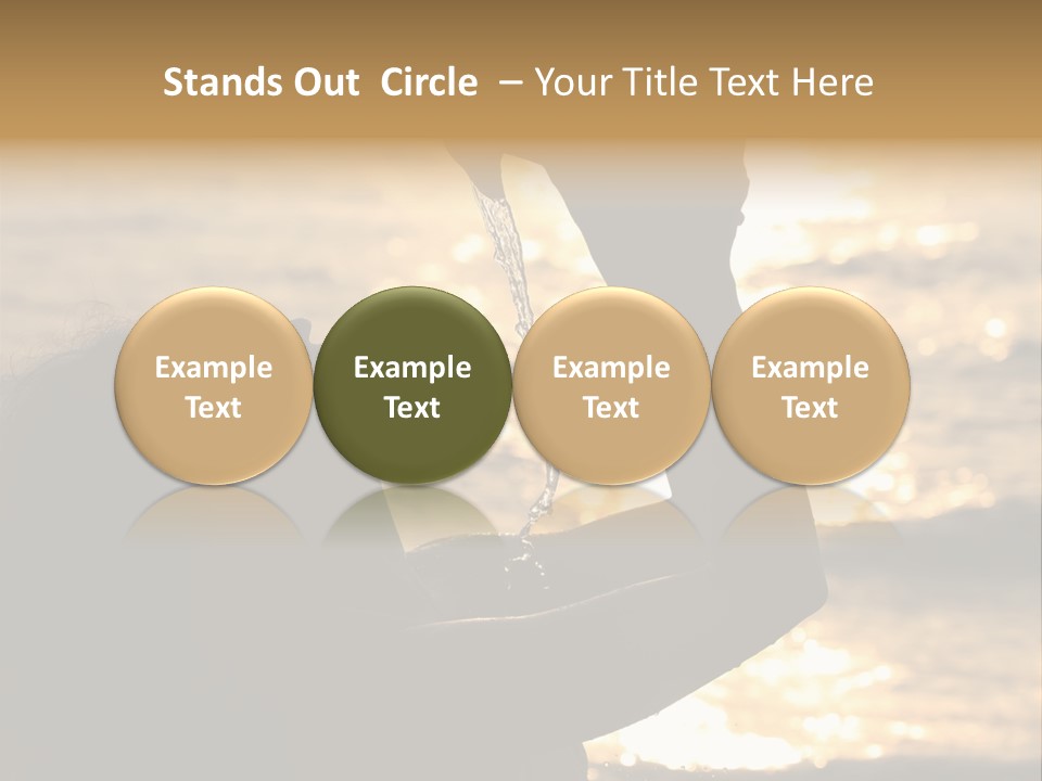 A Woman Holding Up A Shell In Front Of The Ocean PowerPoint Template