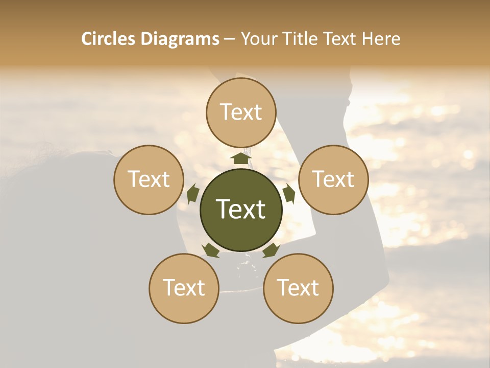 A Woman Holding Up A Shell In Front Of The Ocean PowerPoint Template