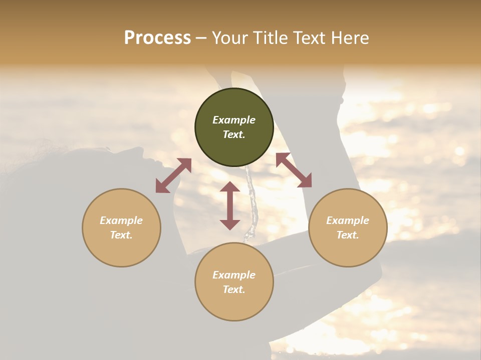 A Woman Holding Up A Shell In Front Of The Ocean PowerPoint Template