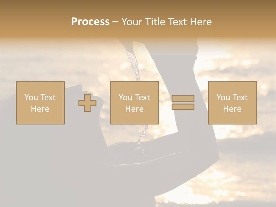 A Woman Holding Up A Shell In Front Of The Ocean PowerPoint Template