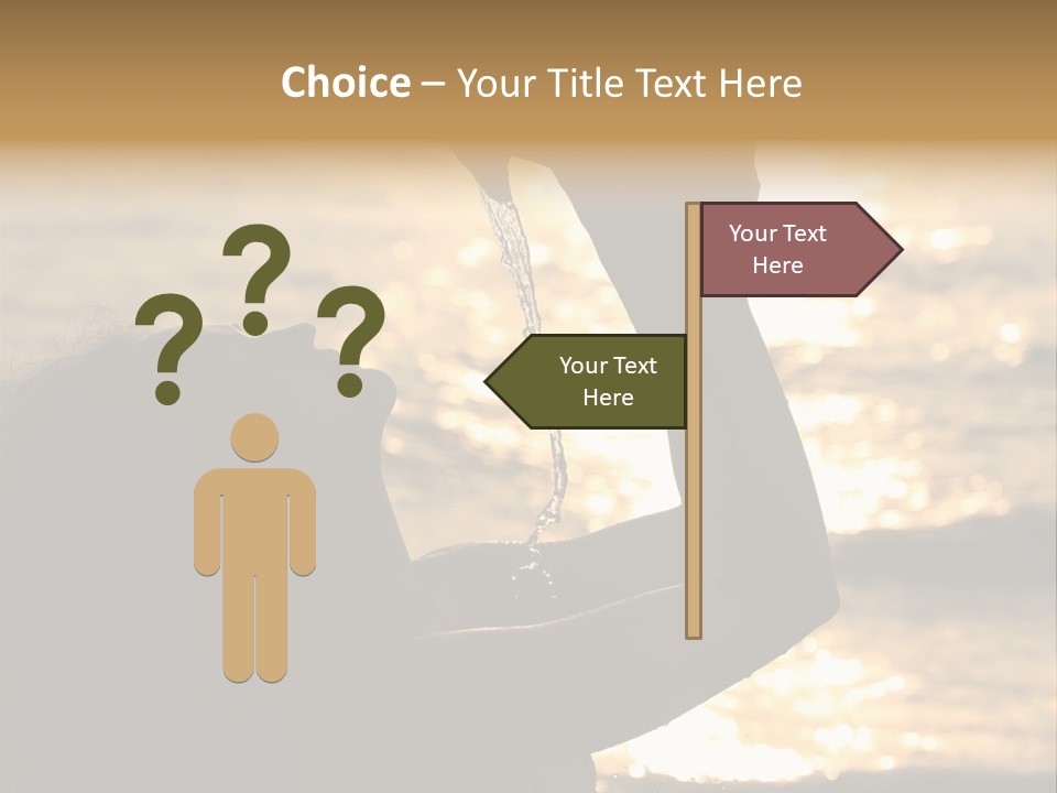 A Woman Holding Up A Shell In Front Of The Ocean PowerPoint Template