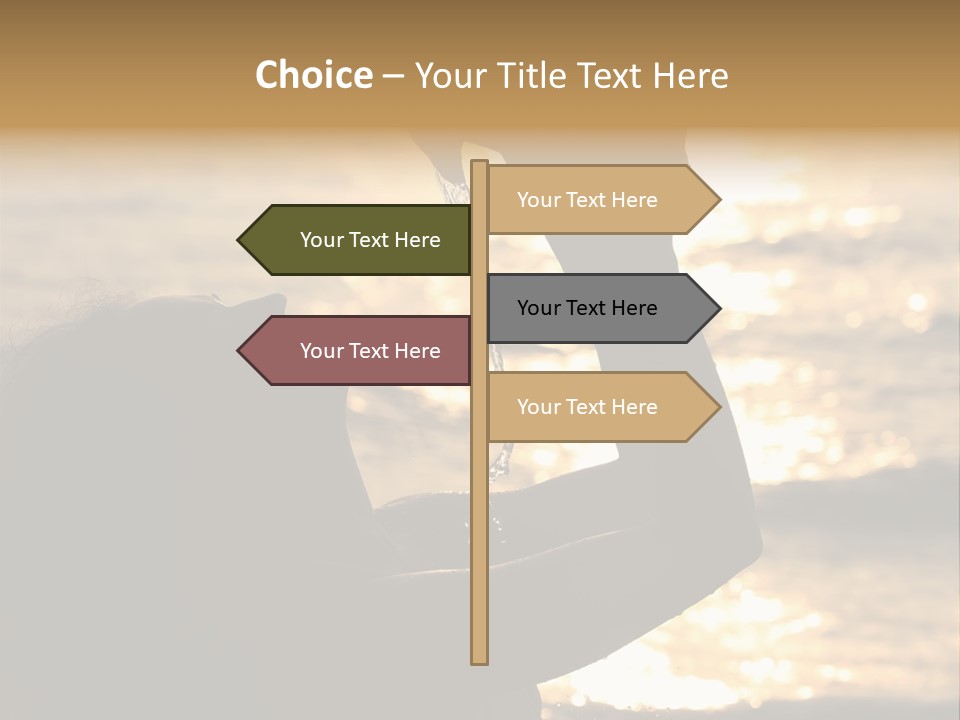 A Woman Holding Up A Shell In Front Of The Ocean PowerPoint Template