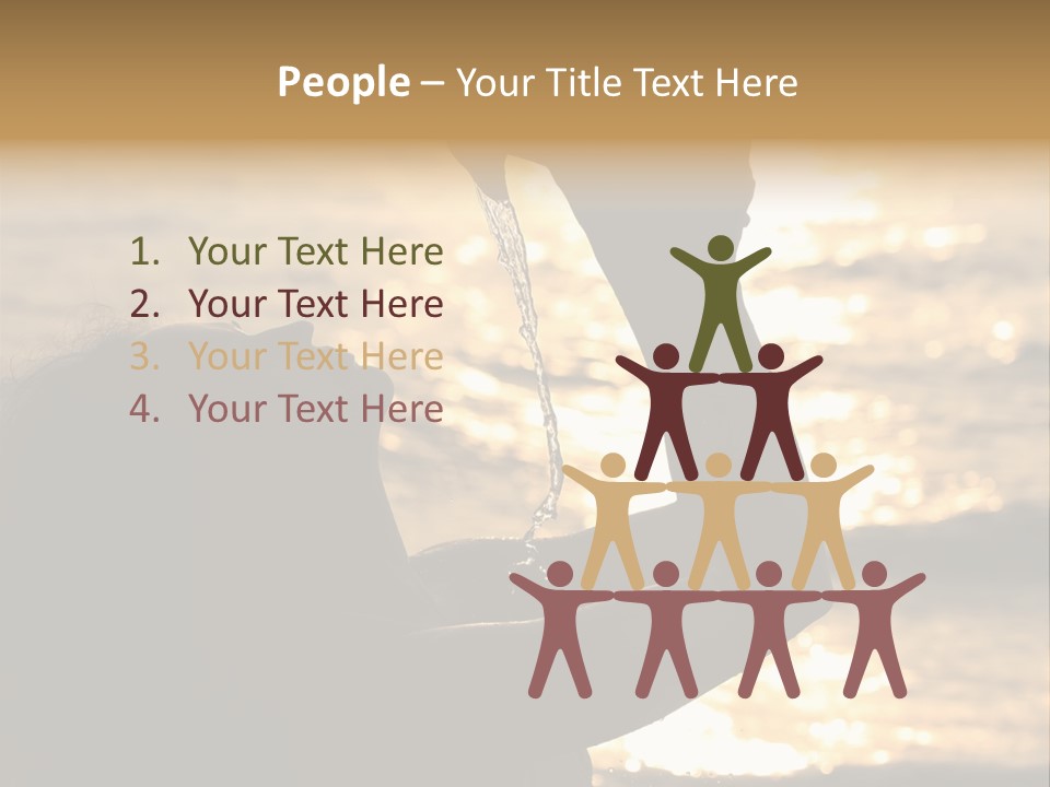 A Woman Holding Up A Shell In Front Of The Ocean PowerPoint Template