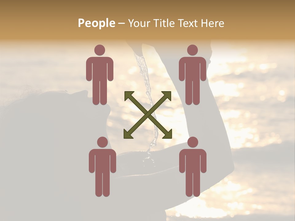 A Woman Holding Up A Shell In Front Of The Ocean PowerPoint Template