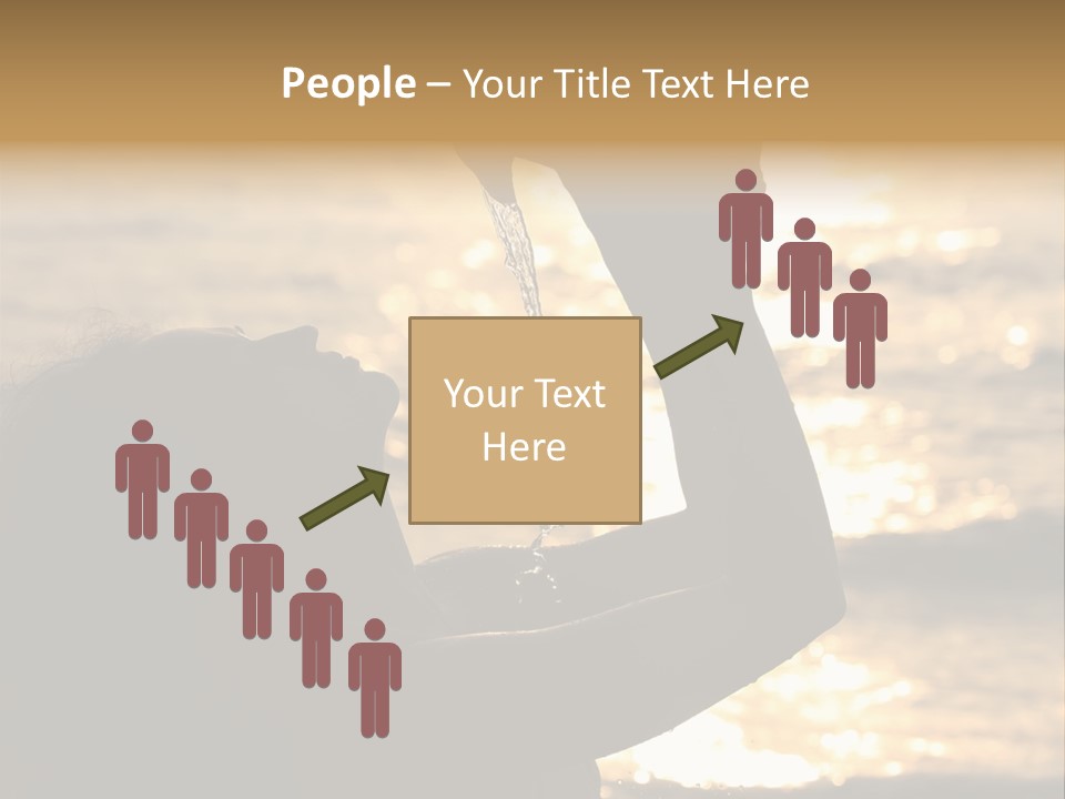 A Woman Holding Up A Shell In Front Of The Ocean PowerPoint Template