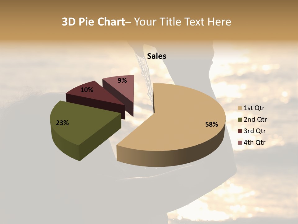 A Woman Holding Up A Shell In Front Of The Ocean PowerPoint Template