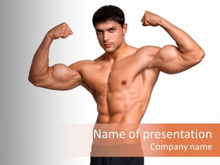 Champion Caucasian Fitness PowerPoint Template