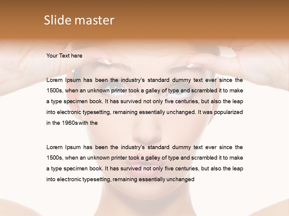 A Woman Holding Her Head With Her Hands PowerPoint Template