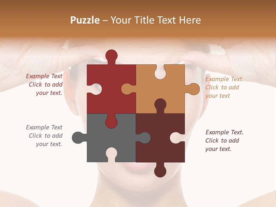 A Woman Holding Her Head With Her Hands PowerPoint Template