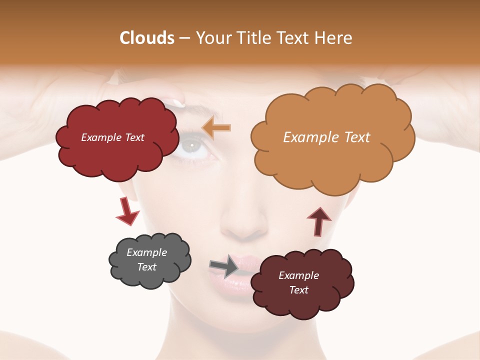 A Woman Holding Her Head With Her Hands PowerPoint Template