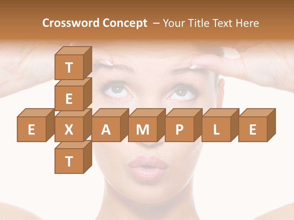 A Woman Holding Her Head With Her Hands PowerPoint Template