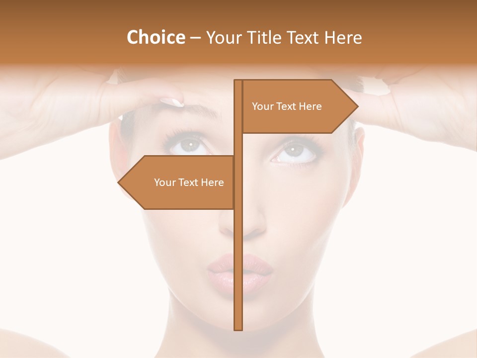 A Woman Holding Her Head With Her Hands PowerPoint Template