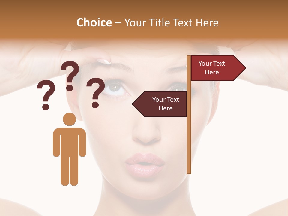 A Woman Holding Her Head With Her Hands PowerPoint Template