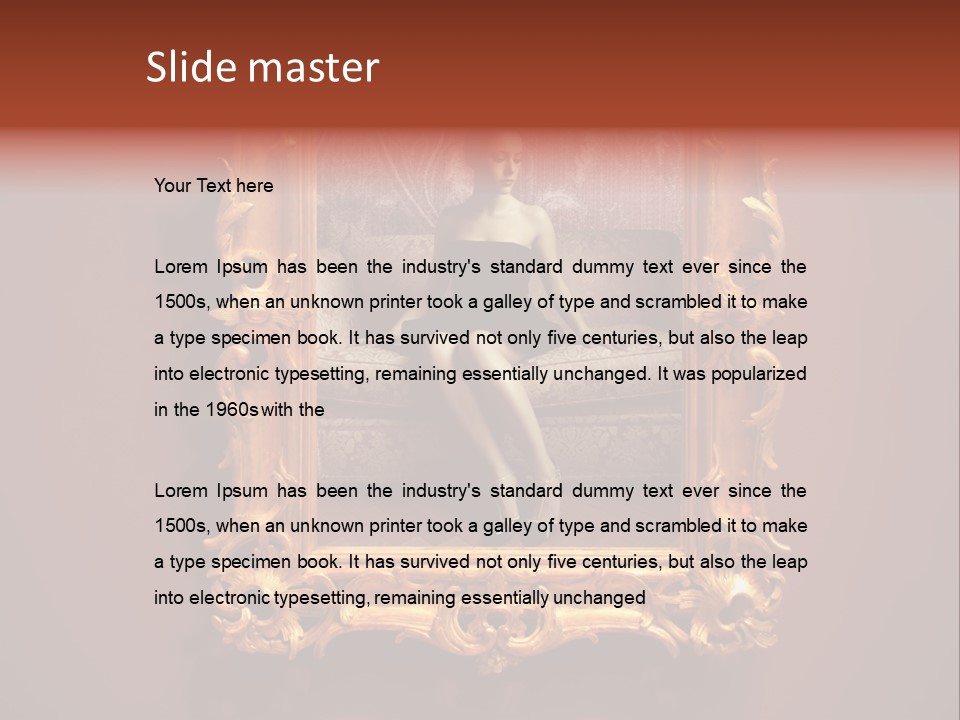 A Woman Sitting On A Couch In Front Of A Mirror PowerPoint Template