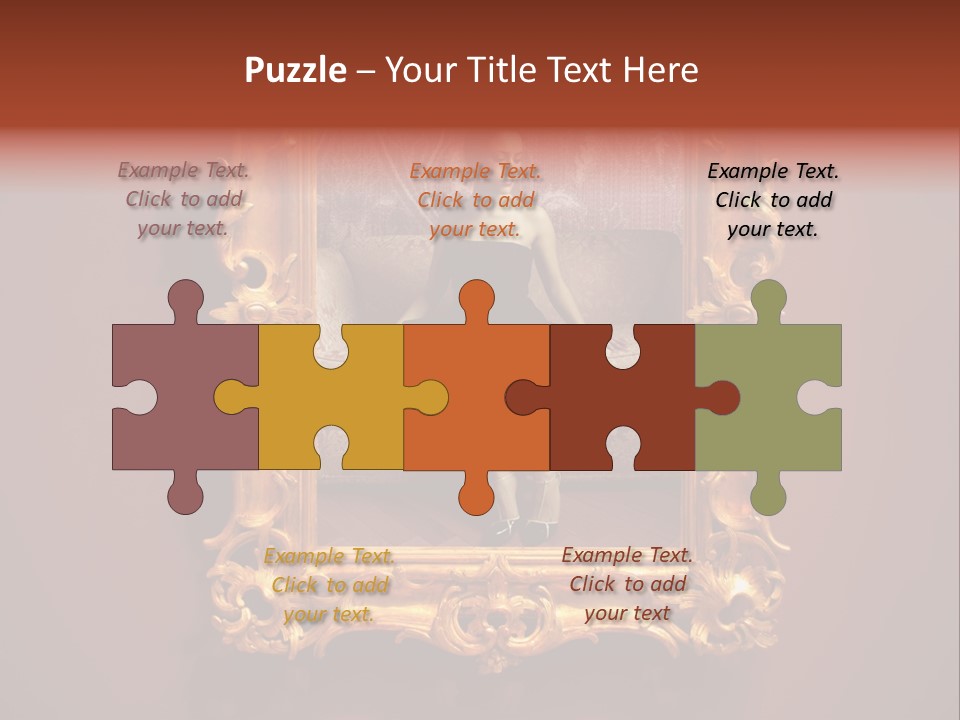 A Woman Sitting On A Couch In Front Of A Mirror PowerPoint Template