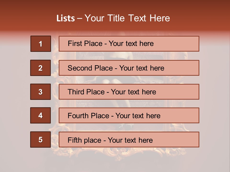 A Woman Sitting On A Couch In Front Of A Mirror PowerPoint Template