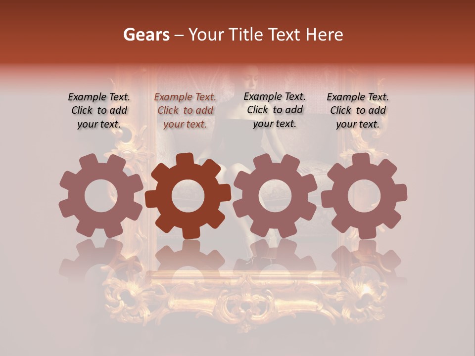 A Woman Sitting On A Couch In Front Of A Mirror PowerPoint Template