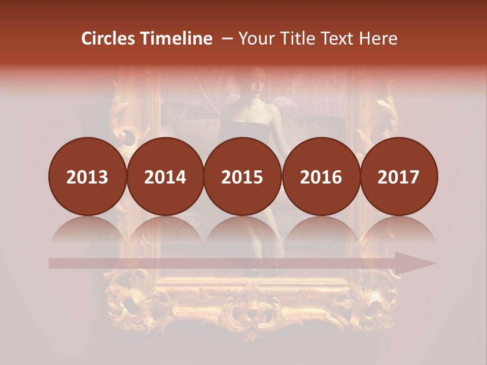 A Woman Sitting On A Couch In Front Of A Mirror PowerPoint Template