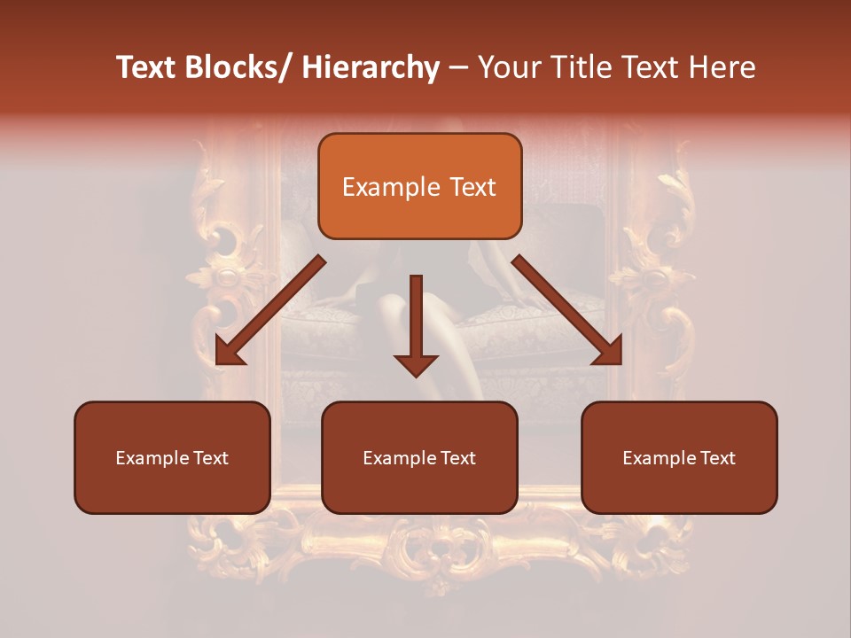 A Woman Sitting On A Couch In Front Of A Mirror PowerPoint Template