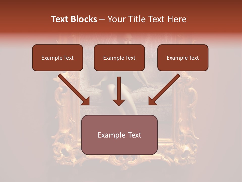 A Woman Sitting On A Couch In Front Of A Mirror PowerPoint Template