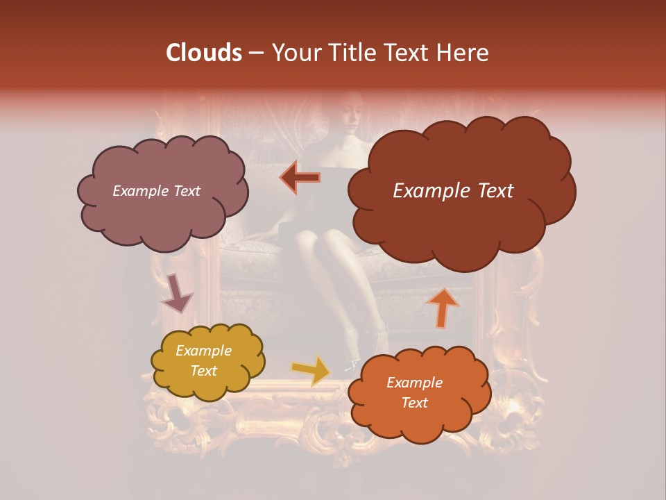 A Woman Sitting On A Couch In Front Of A Mirror PowerPoint Template