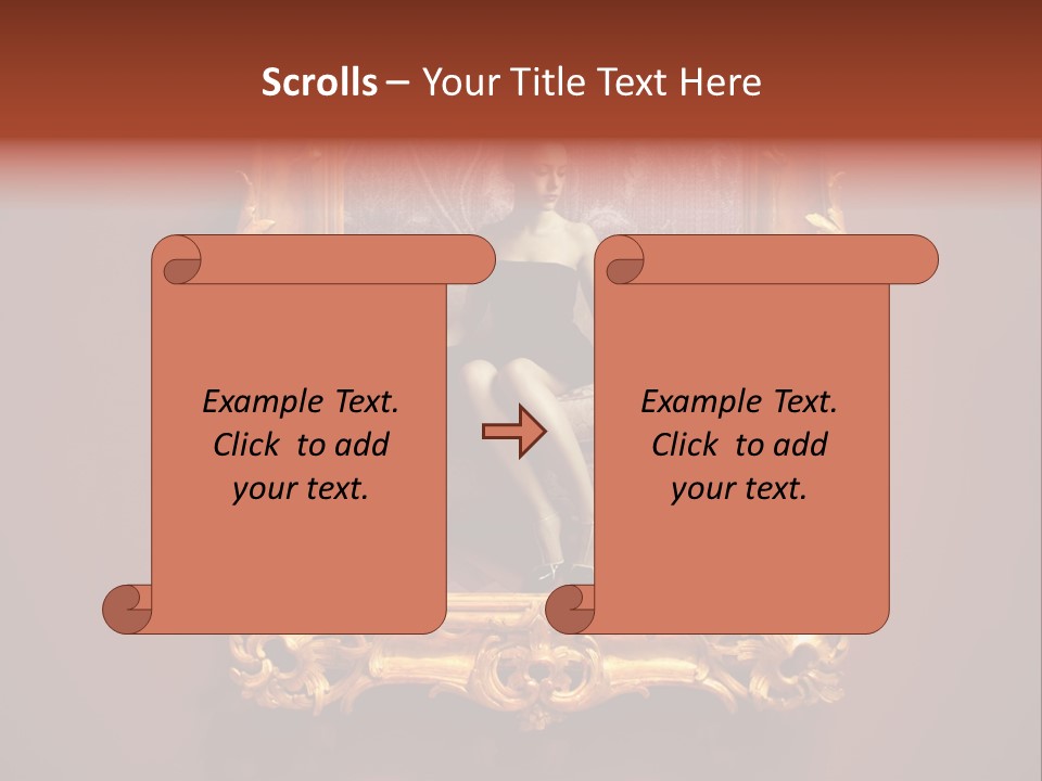 A Woman Sitting On A Couch In Front Of A Mirror PowerPoint Template