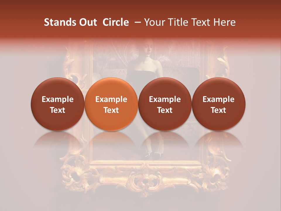 A Woman Sitting On A Couch In Front Of A Mirror PowerPoint Template