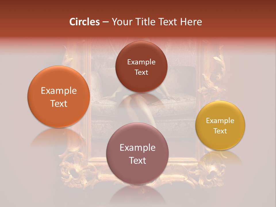 A Woman Sitting On A Couch In Front Of A Mirror PowerPoint Template