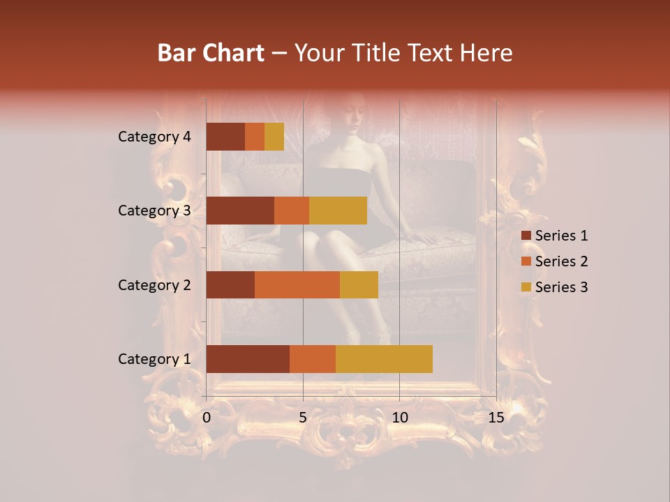 A Woman Sitting On A Couch In Front Of A Mirror PowerPoint Template