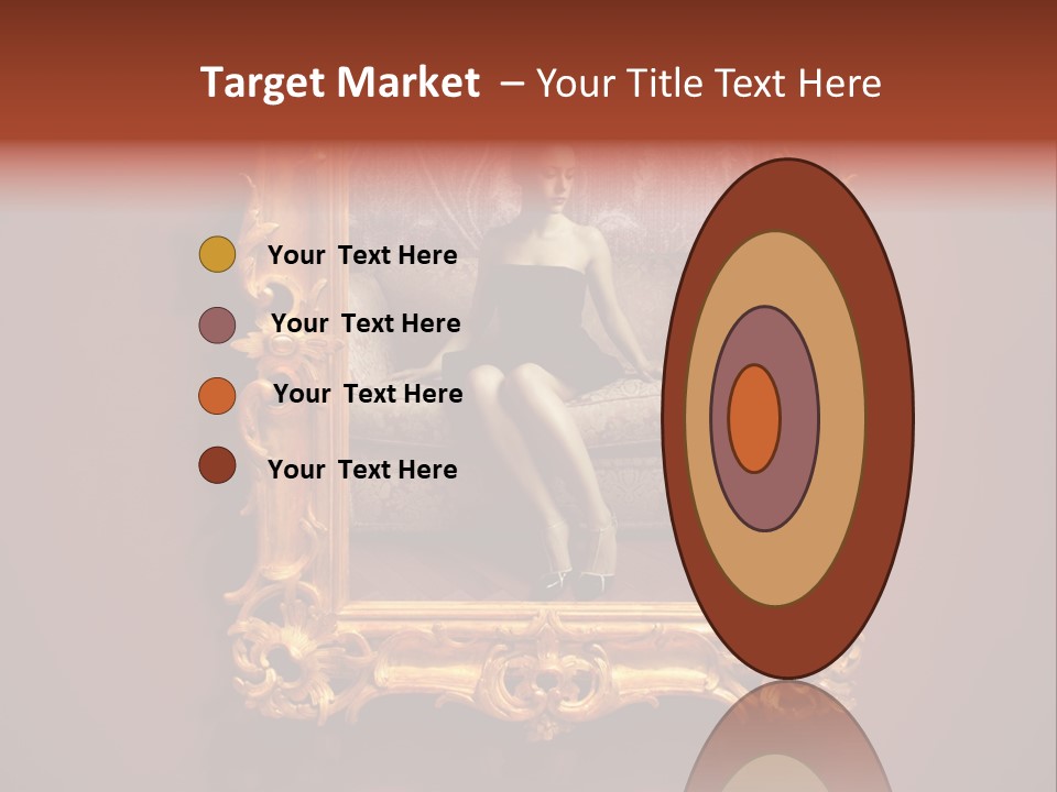 A Woman Sitting On A Couch In Front Of A Mirror PowerPoint Template