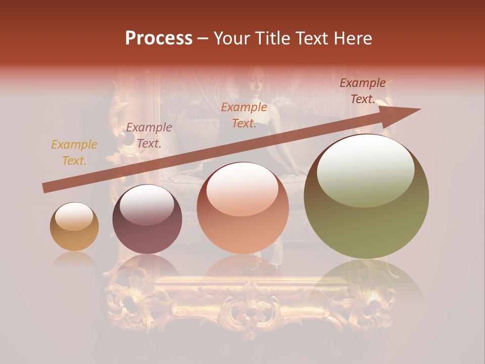 A Woman Sitting On A Couch In Front Of A Mirror PowerPoint Template