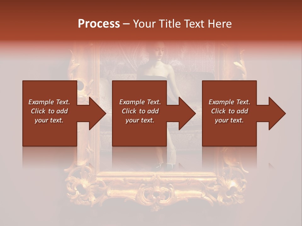A Woman Sitting On A Couch In Front Of A Mirror PowerPoint Template