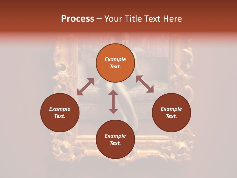 A Woman Sitting On A Couch In Front Of A Mirror PowerPoint Template