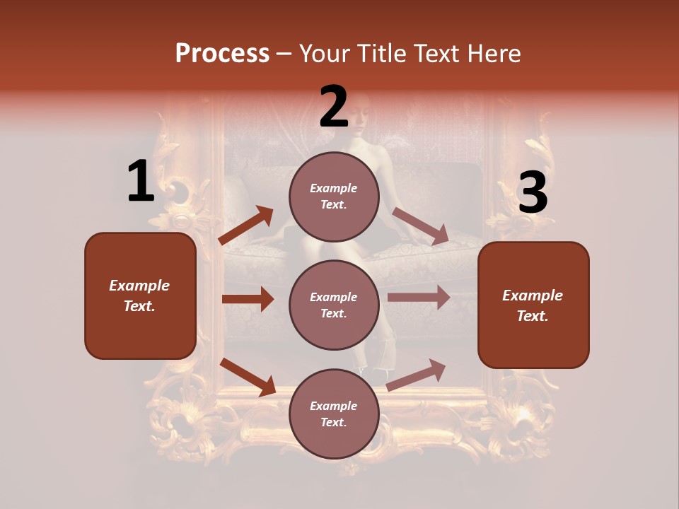 A Woman Sitting On A Couch In Front Of A Mirror PowerPoint Template