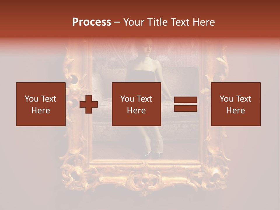 A Woman Sitting On A Couch In Front Of A Mirror PowerPoint Template