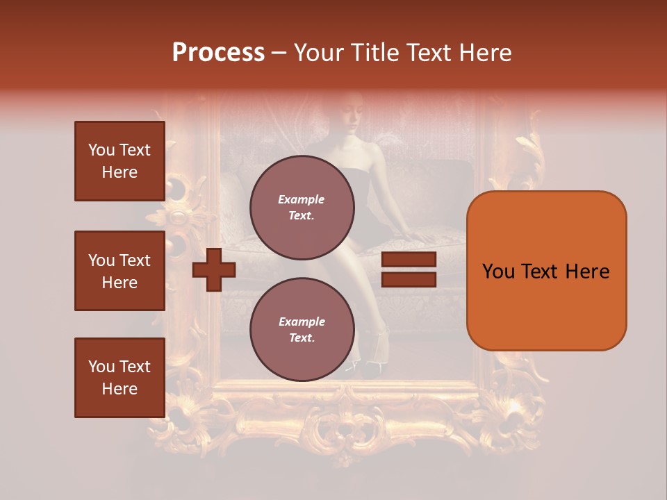 A Woman Sitting On A Couch In Front Of A Mirror PowerPoint Template