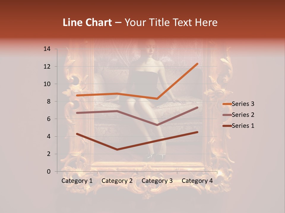 A Woman Sitting On A Couch In Front Of A Mirror PowerPoint Template