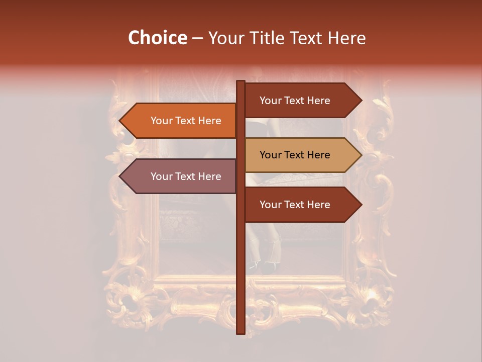 A Woman Sitting On A Couch In Front Of A Mirror PowerPoint Template