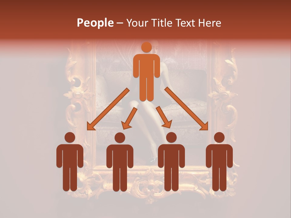 A Woman Sitting On A Couch In Front Of A Mirror PowerPoint Template